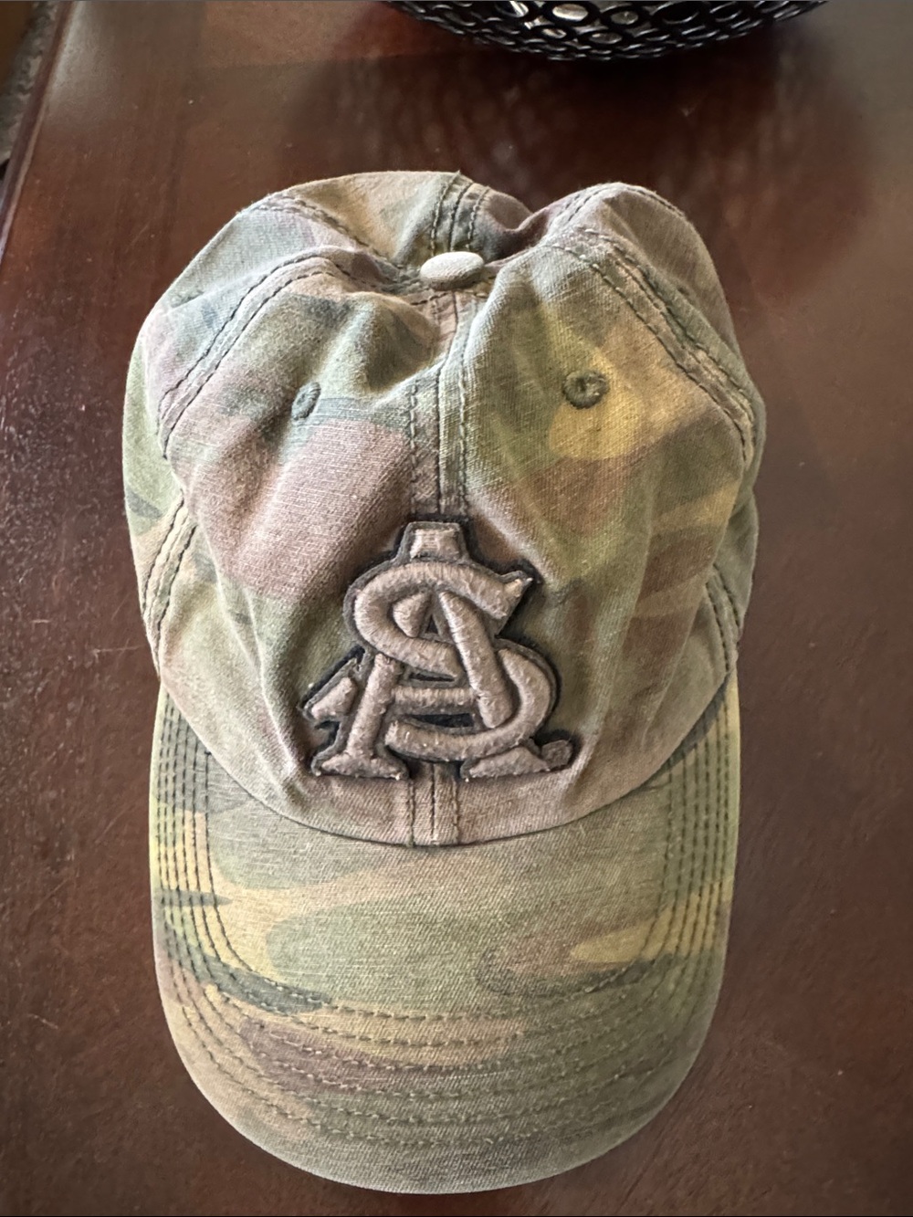 Camo Adult Baseball Cap with Embroidered Logo